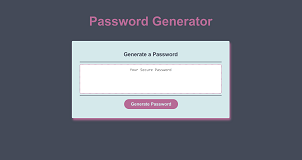Password generator screen
